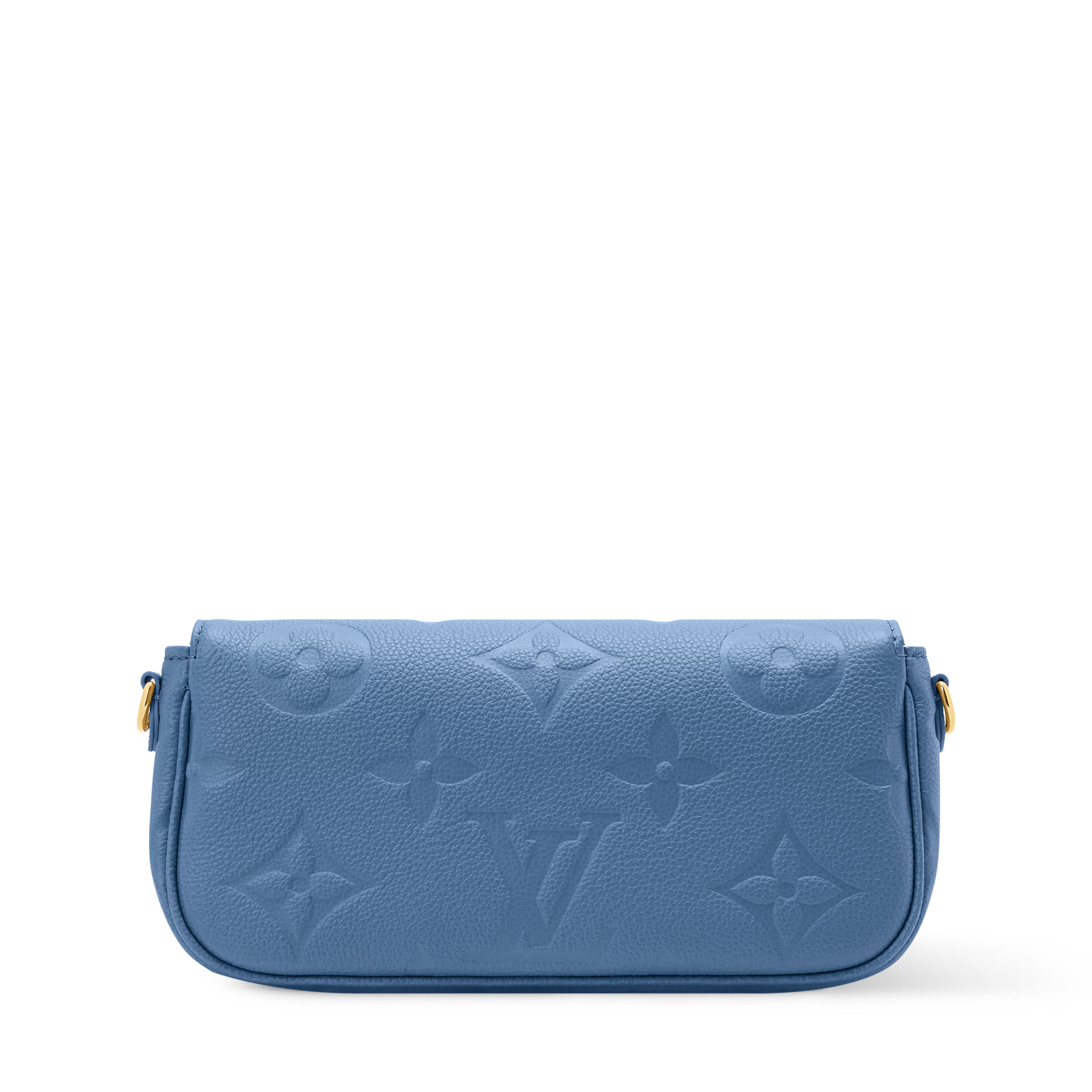 Wallet On Chain Ivy Blue Jean Monogram Empreinte Leather Gold-Toned Hardware