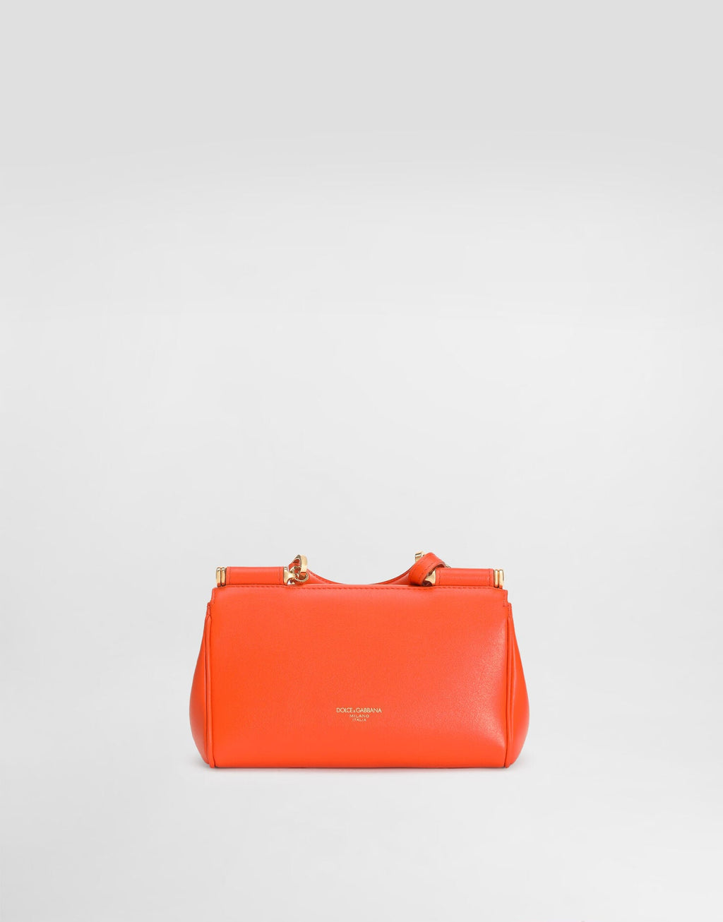 Mini My Sicily Handbag Plongé Calfskin Leather Orange Gold-Toned Hardware