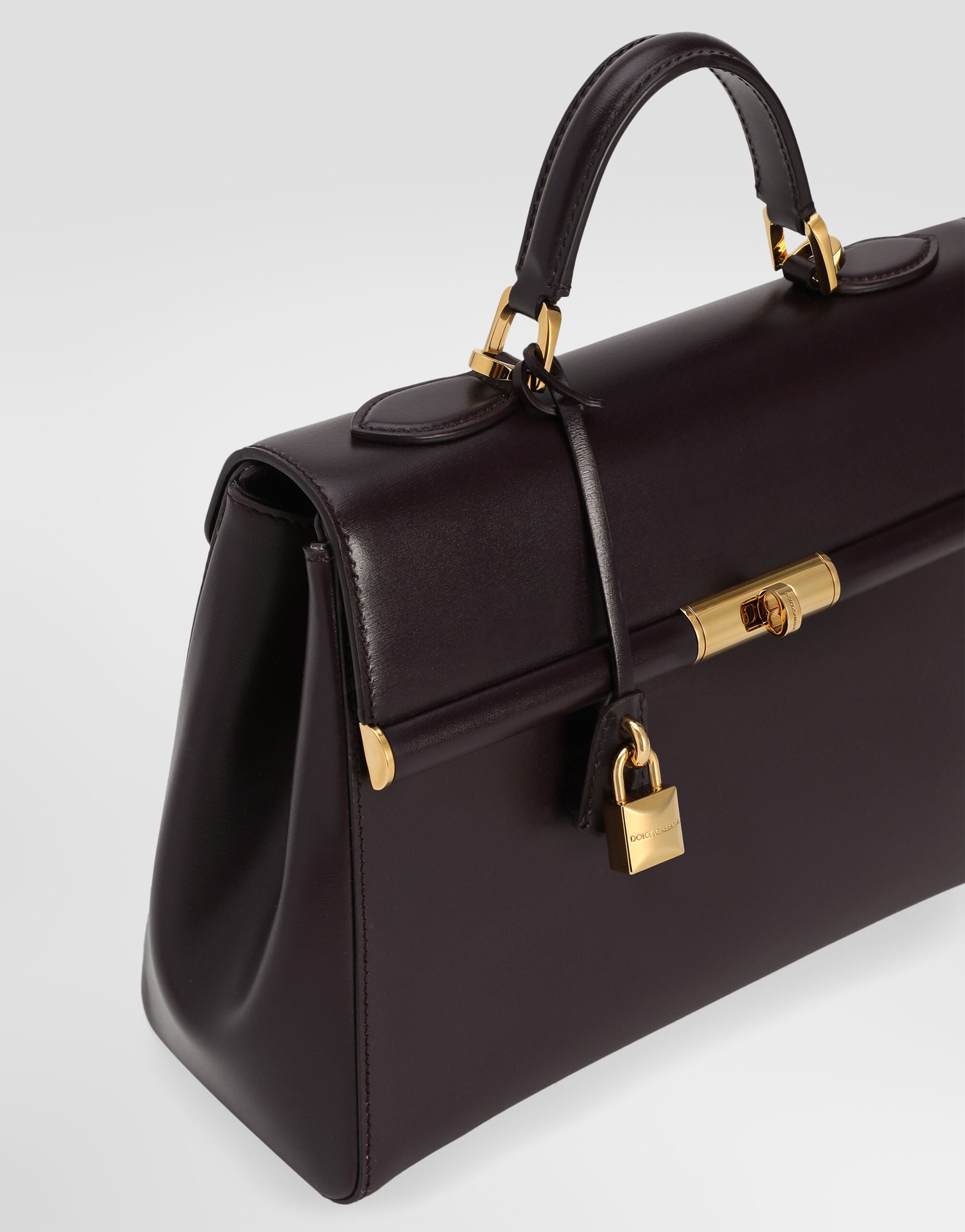 Marlene Handbag Palmellato Calfskin Bordeaux Vintage Brass-Toned Hardware