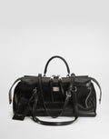 Medium Vittoria Handbag Calfskin Leather Black Miami Palladium and Nickel Plating