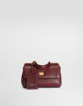 Mini My Sicily Handbag Plongé Calfskin Leather Bordeaux Brass-Toned Hardware
