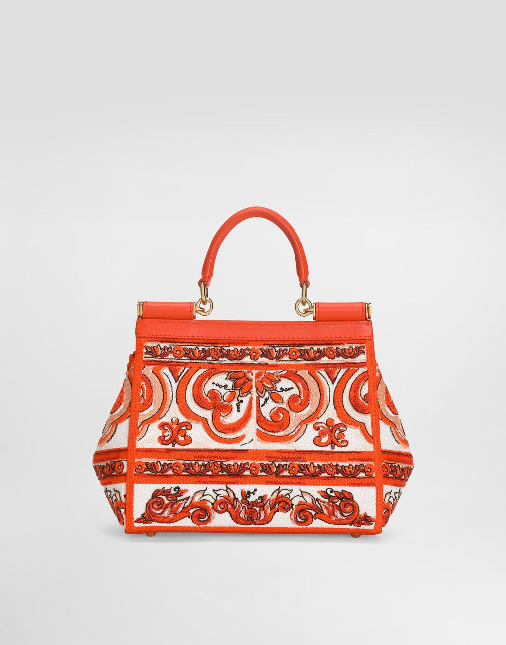 Small Sicily Handbag Leather Orange Gold-Toned Hardware