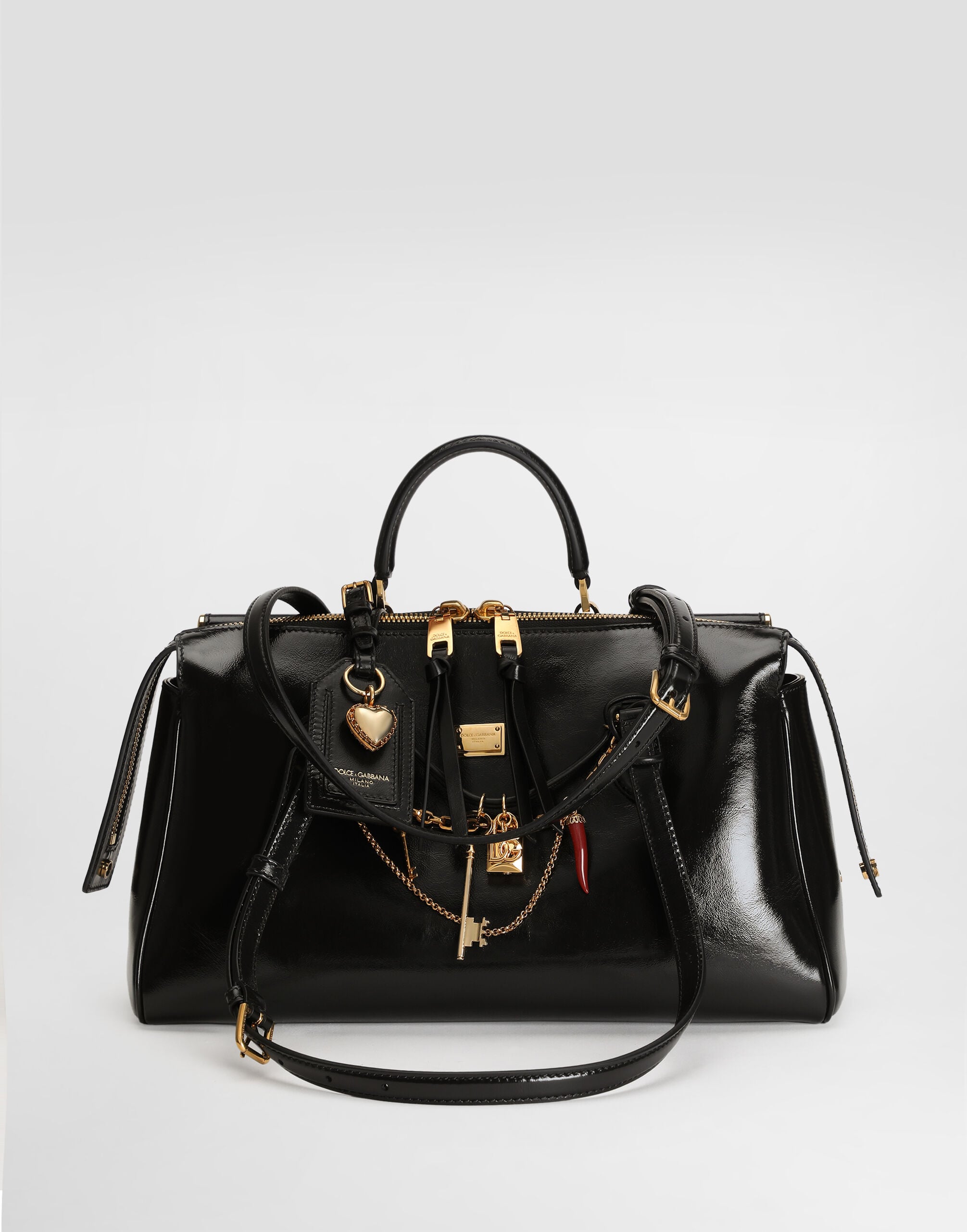 Medium Vittoria Handbag Calfskin Leather Multicolor Vintage Brass Hardware