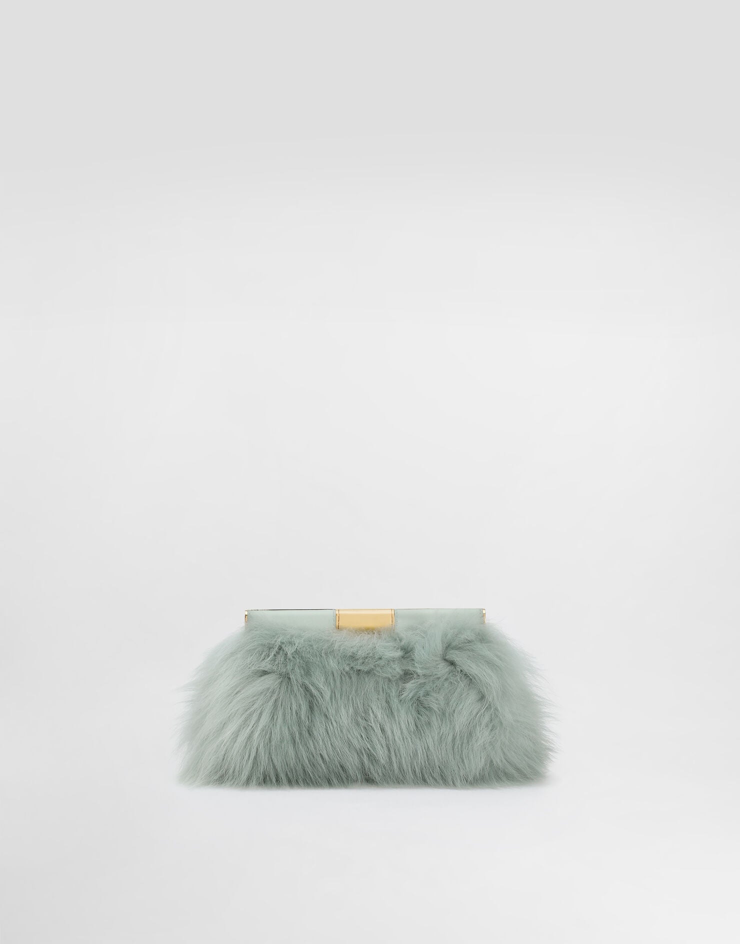 Marlene Shoulder Bag Shearling and Calfskin Multicolor Vintage Brass Hardware