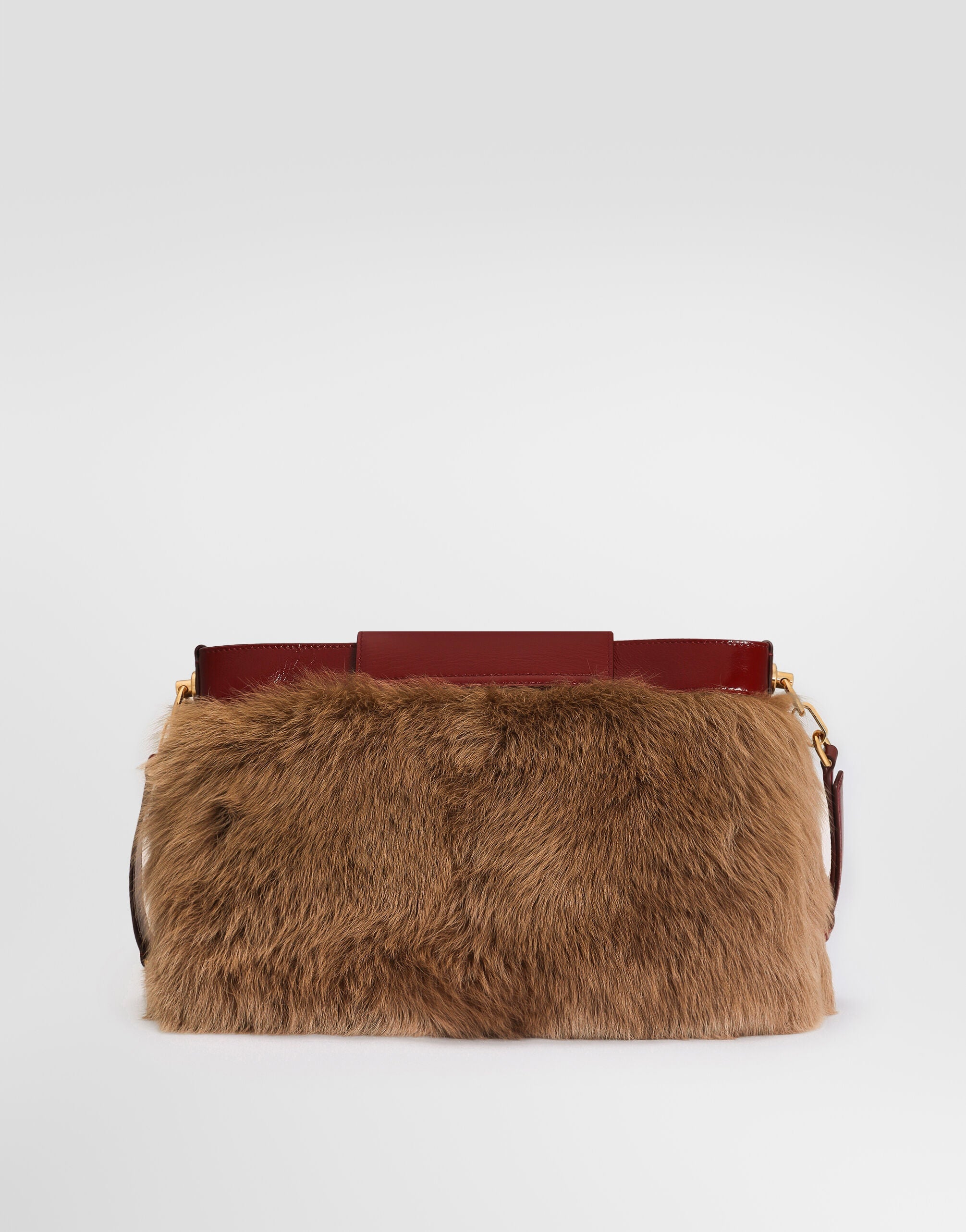 Vittoria Shoulder Bag Fur and Calfskin Multicolor Vintage Brass-Toned Hardware