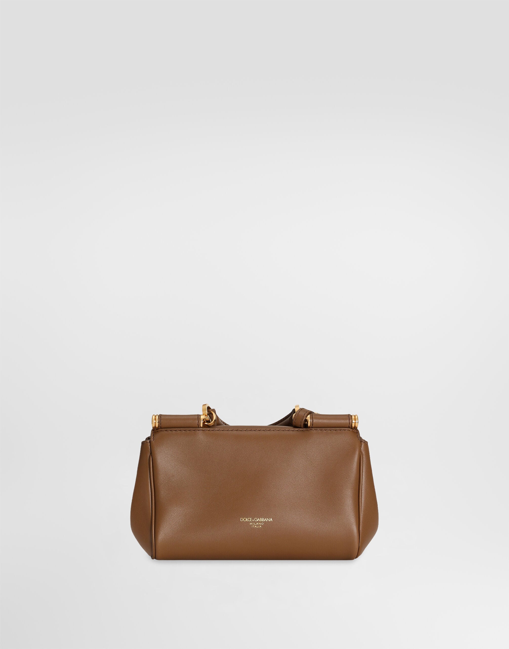Mini My Sicily Handbag Plongé Calfskin Brown Vintage Brass Hardware