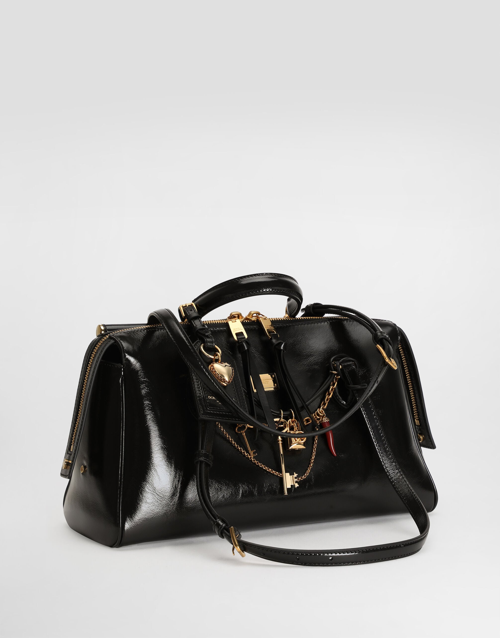 Medium Vittoria Handbag Calfskin Leather Multicolor Vintage Brass Hardware
