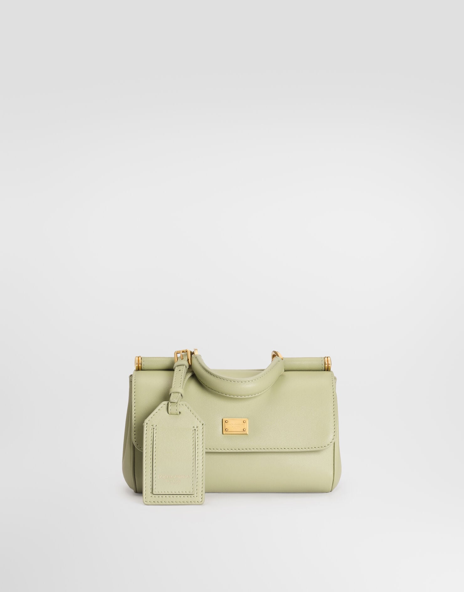 My Sicily Handbag Plongé Calfskin Leather Green Brass-Toned Hardware