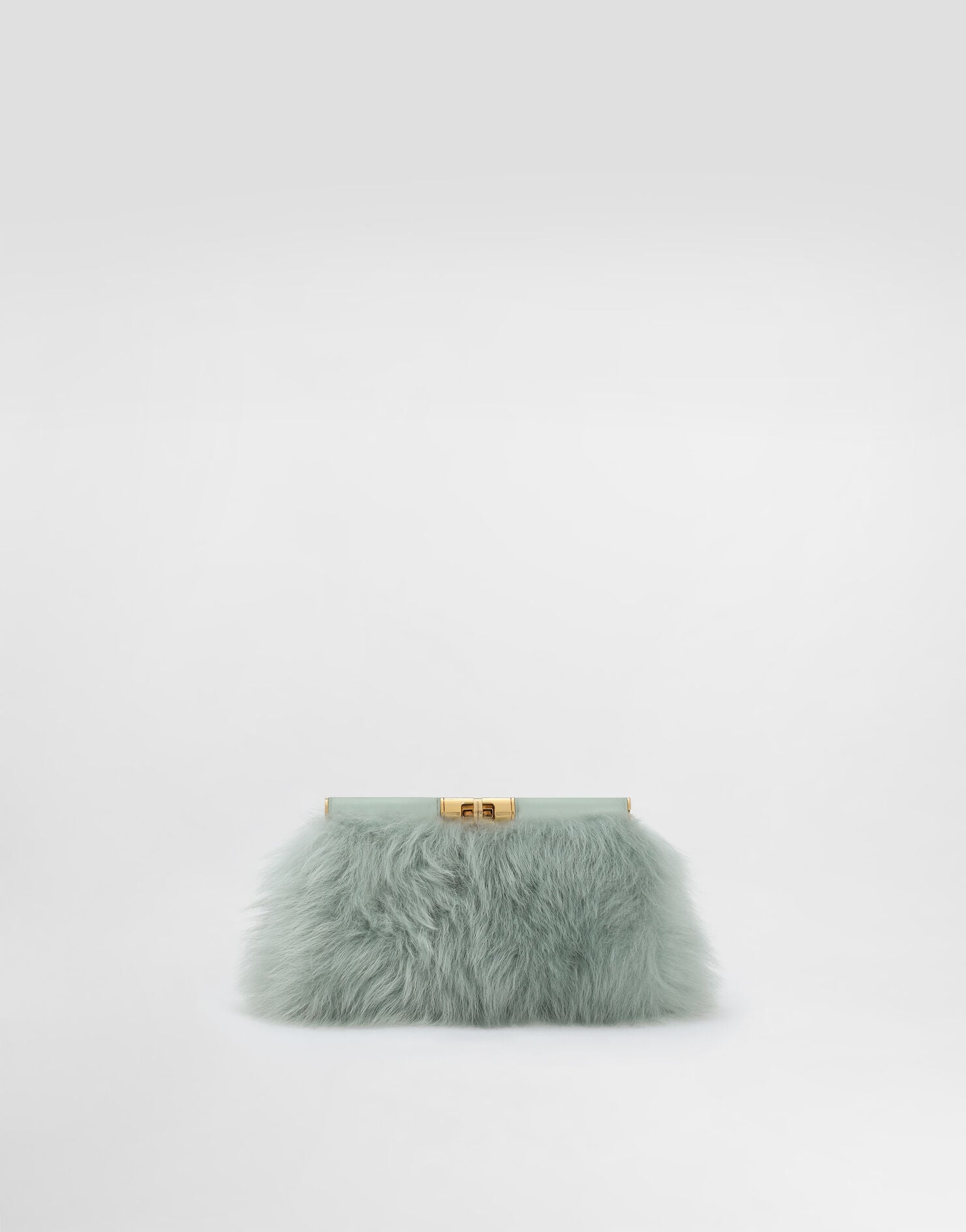 Marlene Shoulder Bag Shearling and Calfskin Multicolor Vintage Brass Hardware
