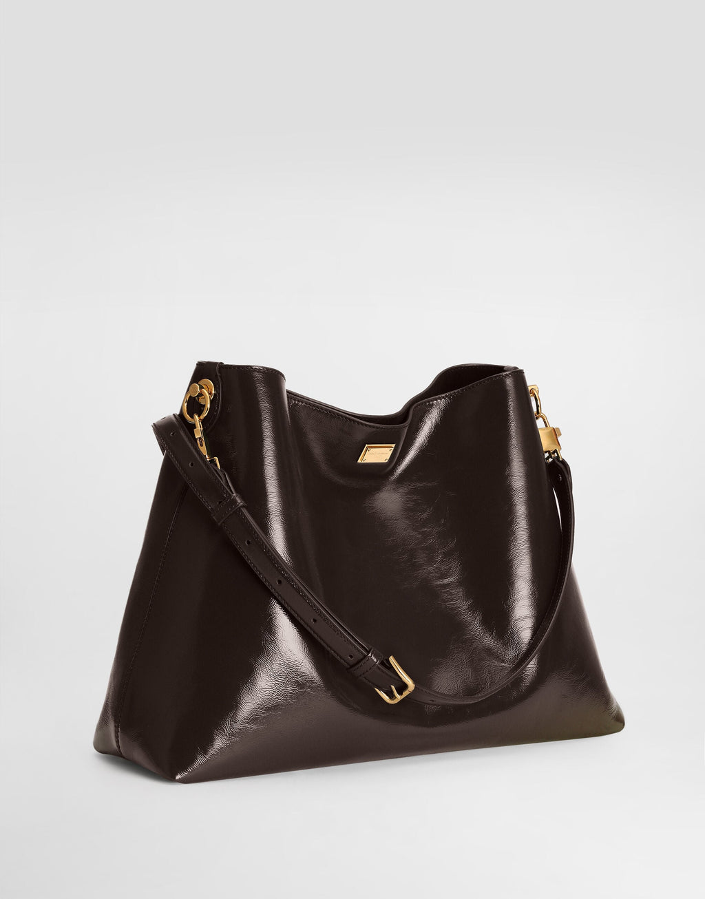 Large Vittoria Shoulder Bag Calfskin Brown Vintage Brass Hardware