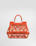 Small Sicily Handbag Leather Orange Gold-Toned Hardware