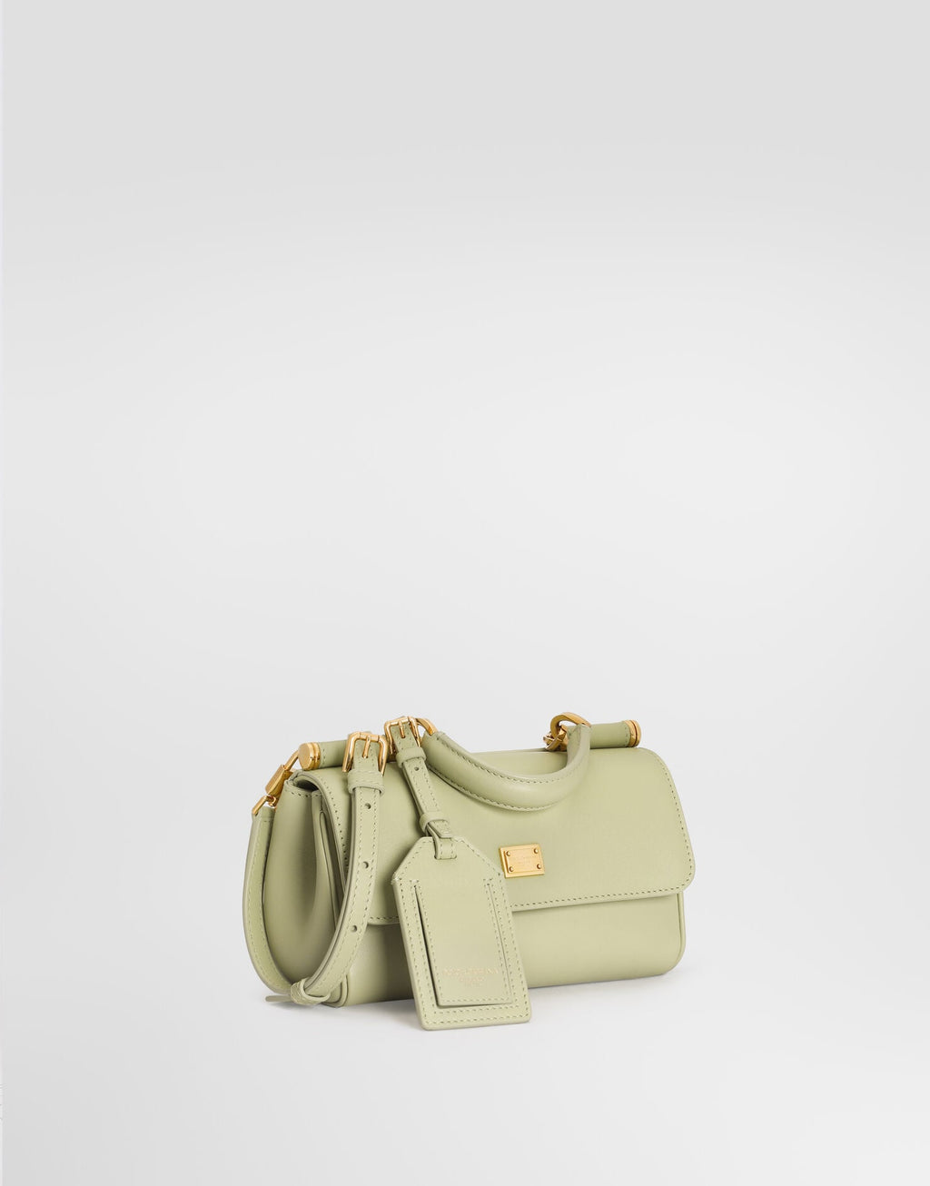 My Sicily Handbag Plongé Calfskin Leather Green Brass-Toned Hardware
