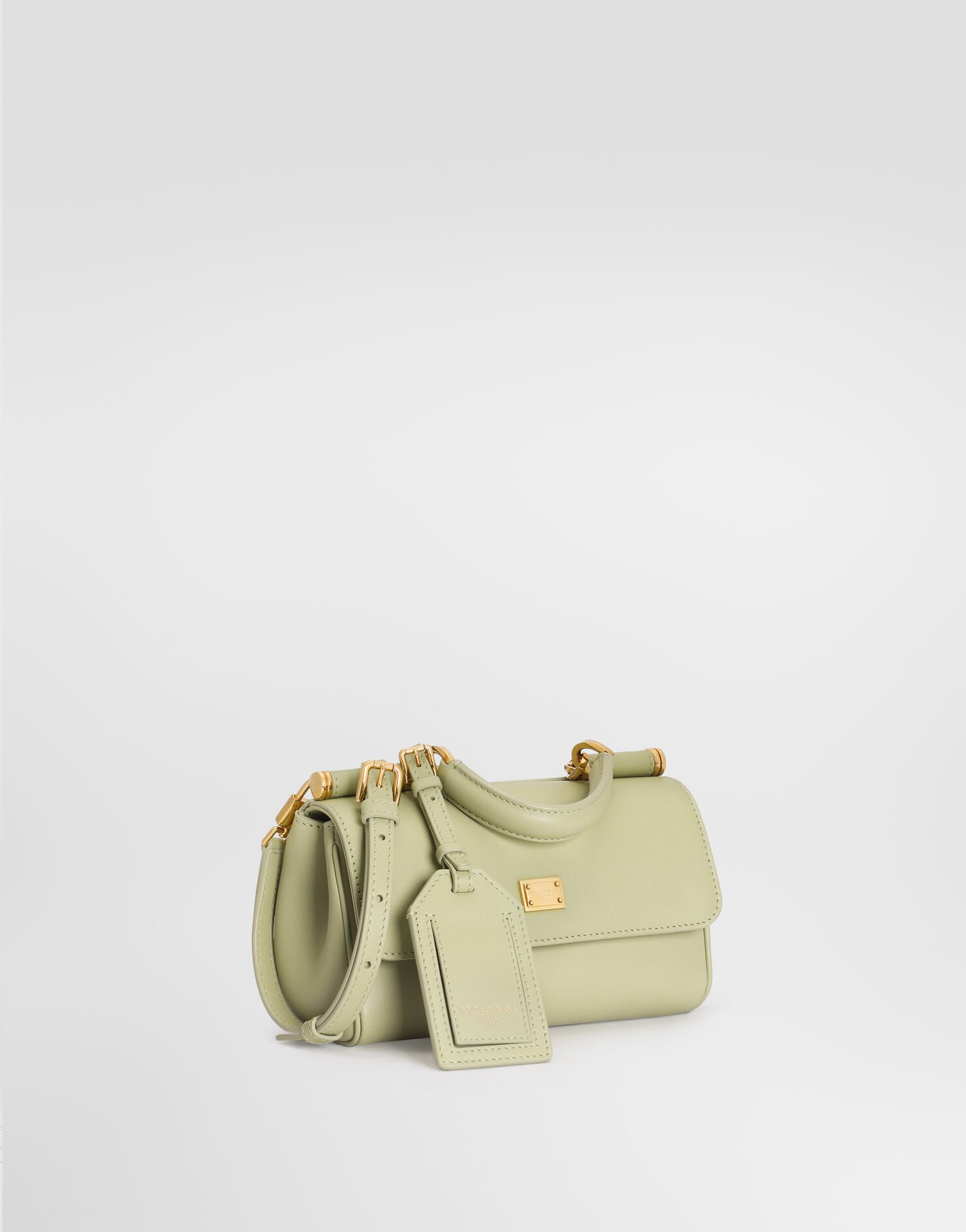 My Sicily Handbag Plongé Calfskin Leather Green Brass-Toned Hardware