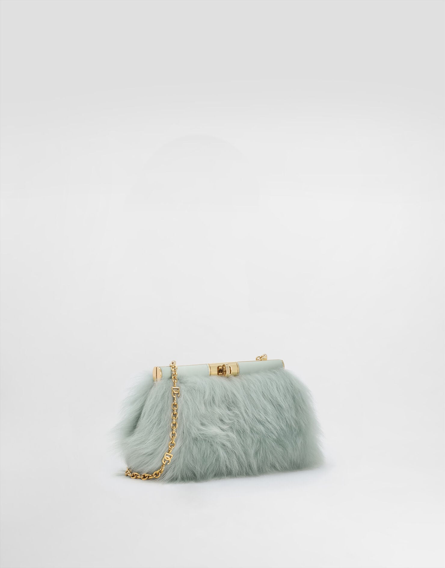 Marlene Shoulder Bag Shearling and Calfskin Multicolor Vintage Brass Hardware