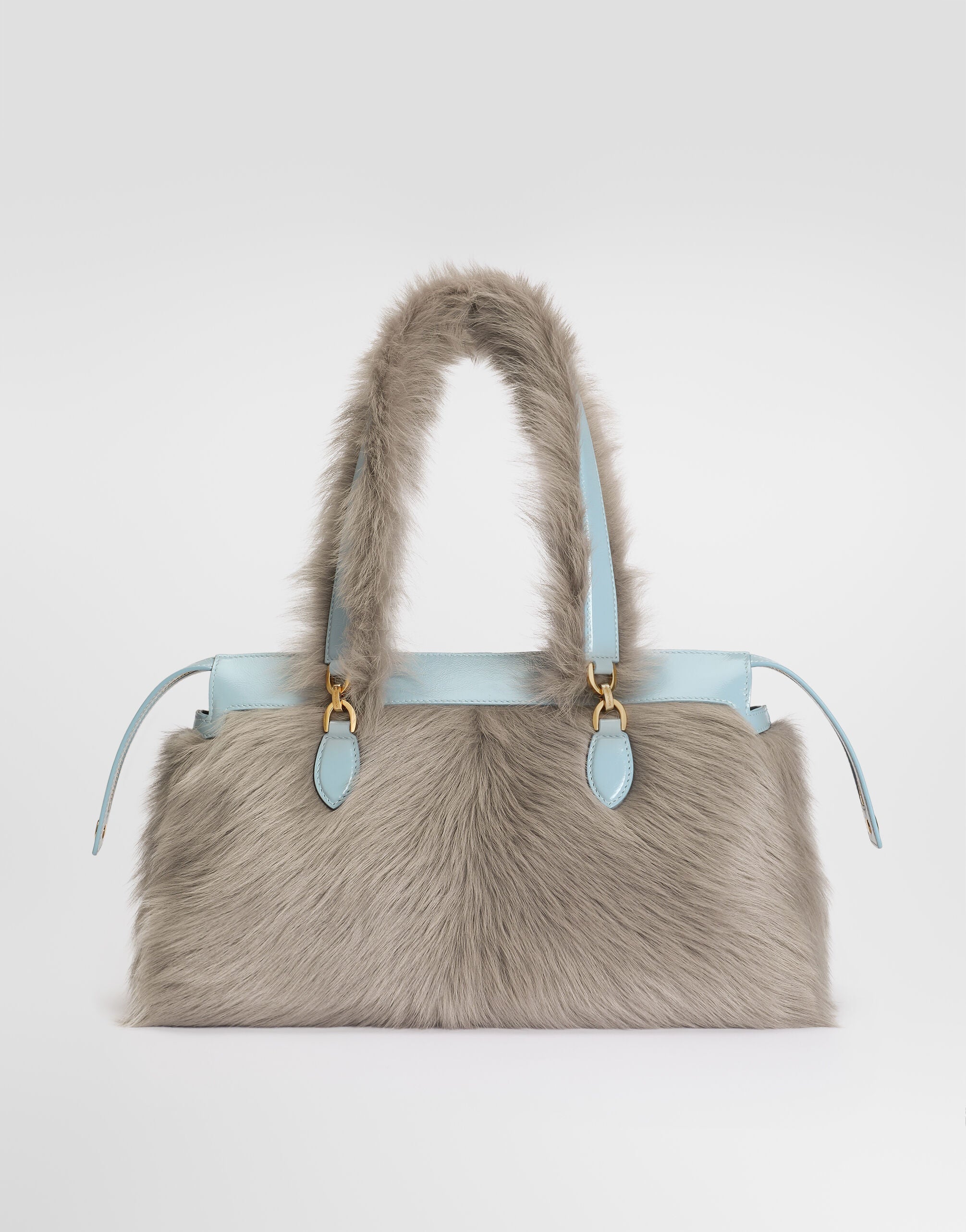 Vittoria Shoulder Bag Shearling Calfskin Multicolor Vintage Brass Hardware