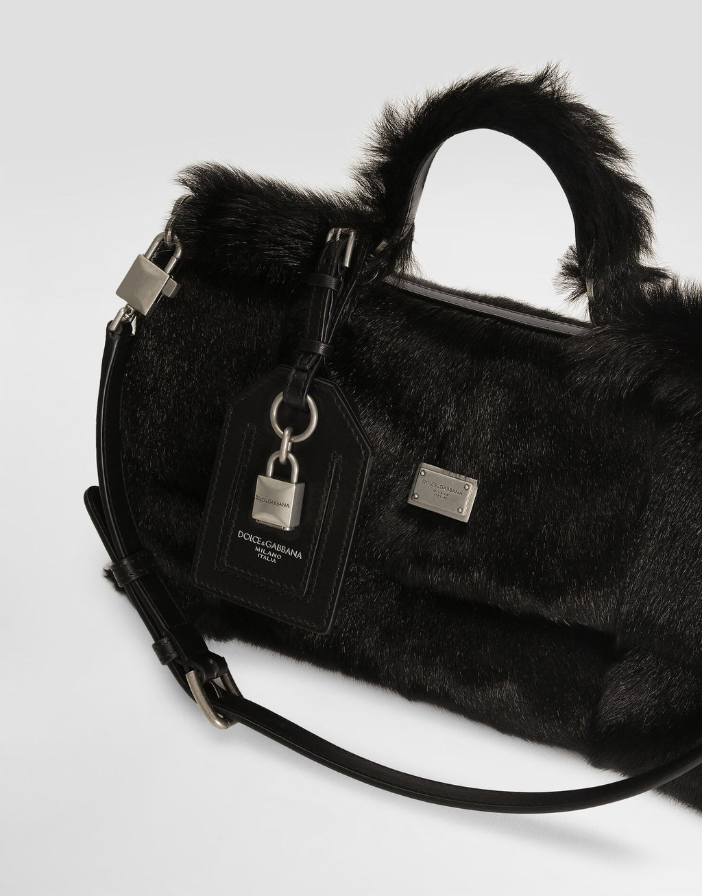 My Sicily Handbag Kid Goat and Plongé Calfskin Black Miami Palladium Plating