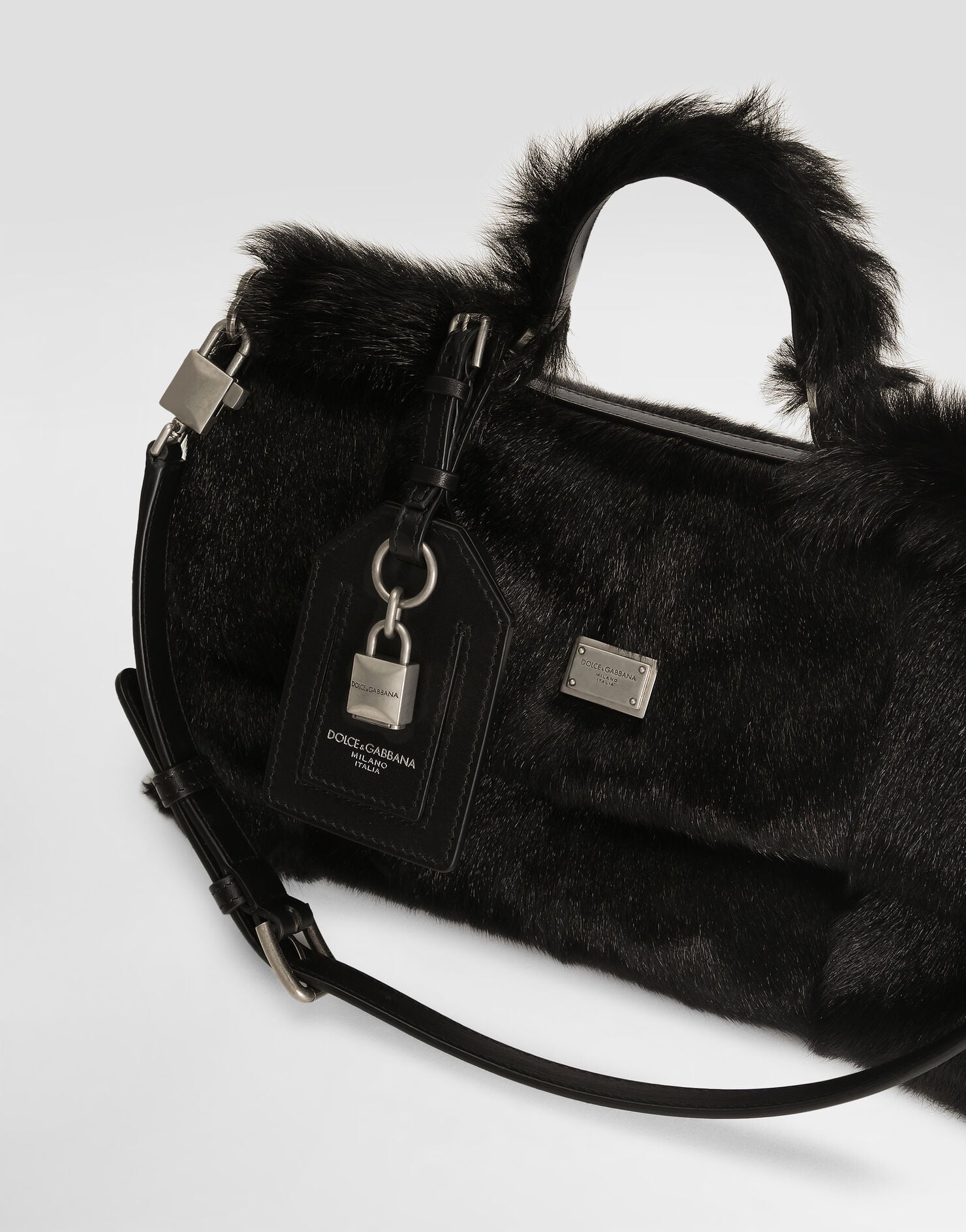 My Sicily Handbag Kid Goat and Plongé Calfskin Black Miami Palladium Plating