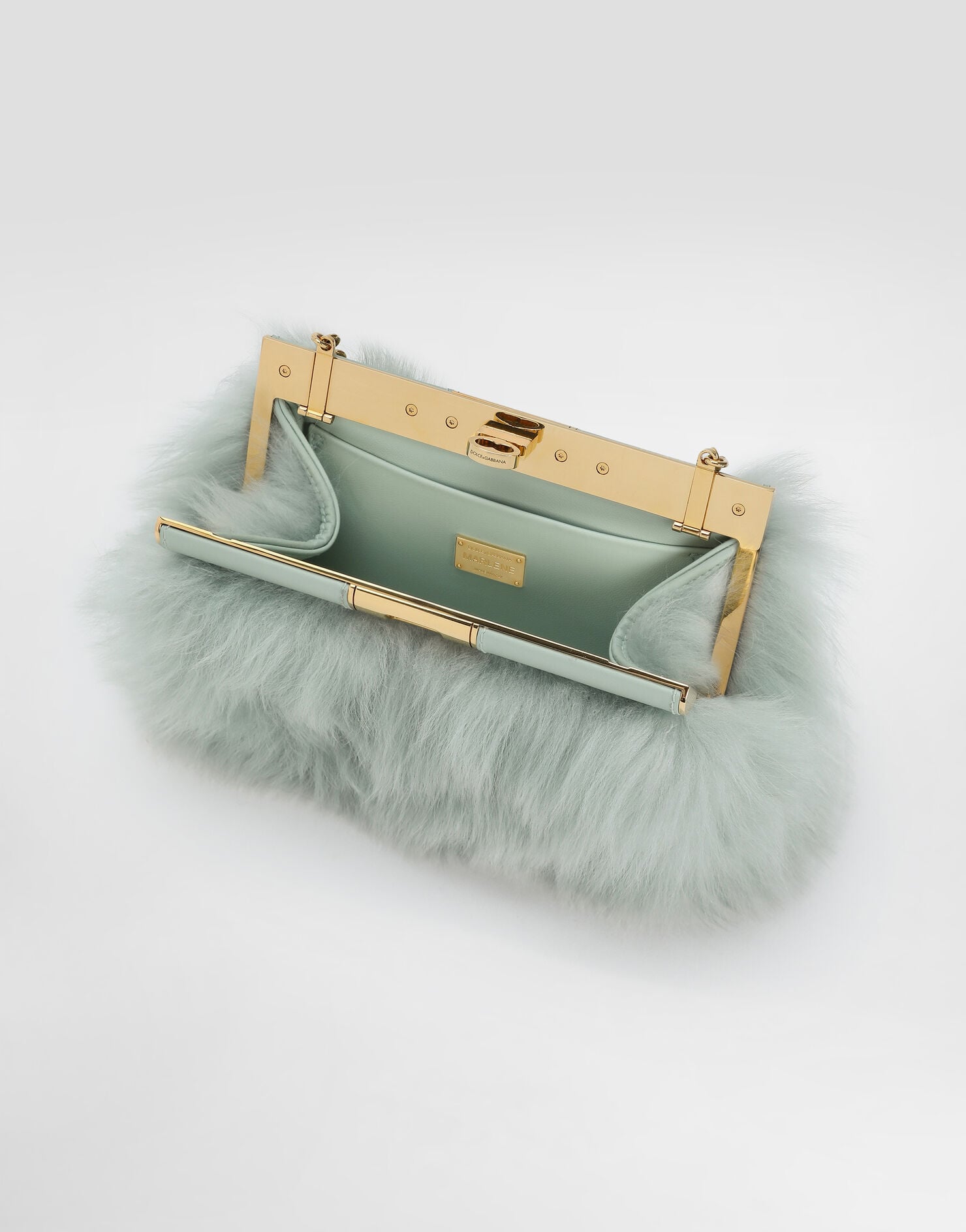 Marlene Shoulder Bag Shearling and Calfskin Multicolor Vintage Brass Hardware