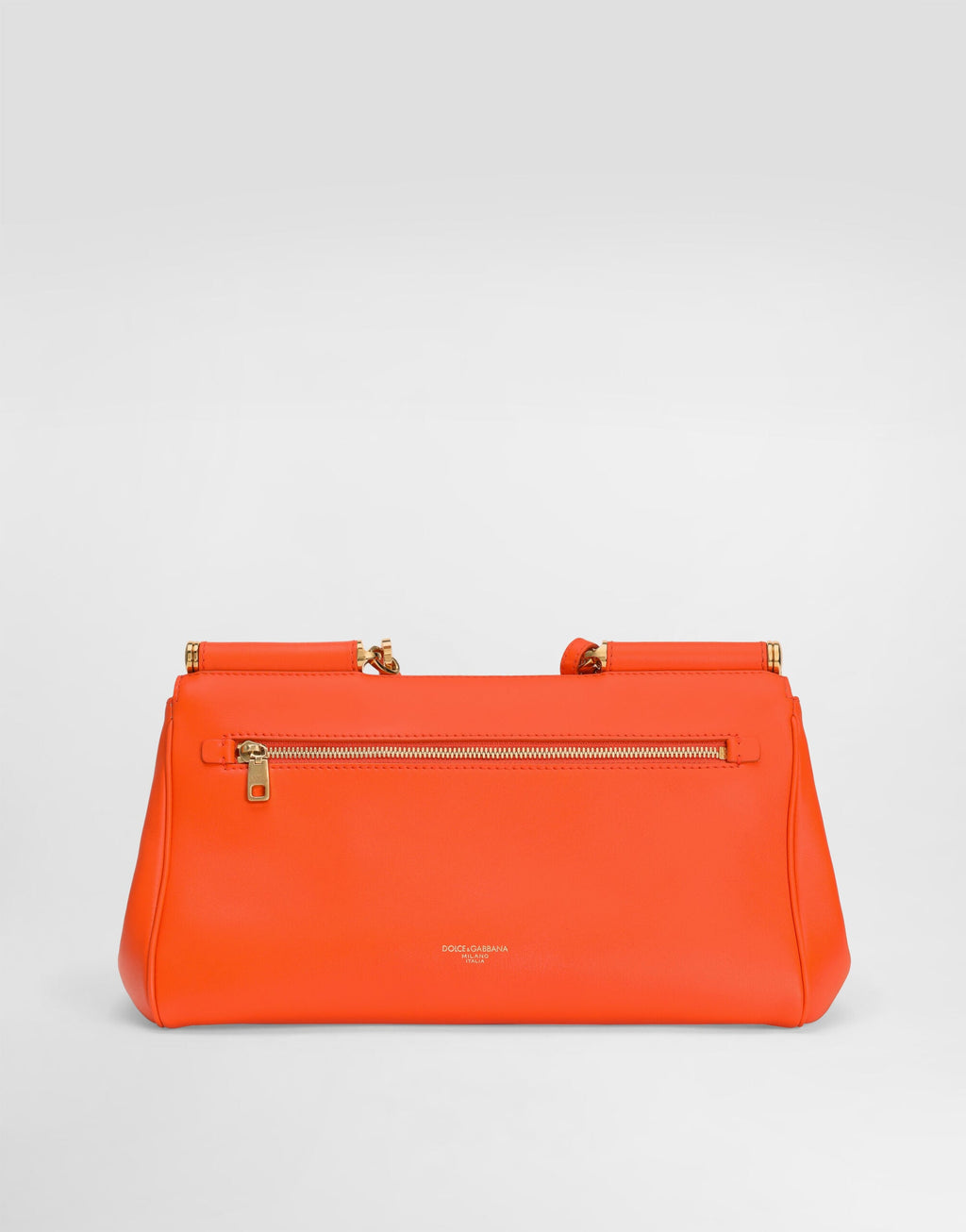 Medium My Sicily Handbag Plongé Calfskin Leather Orange Gold-Toned Hardware