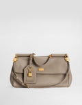 Medium My Sicily Handbag Plongé Calfskin Leather Beige Brass-Toned Hardware