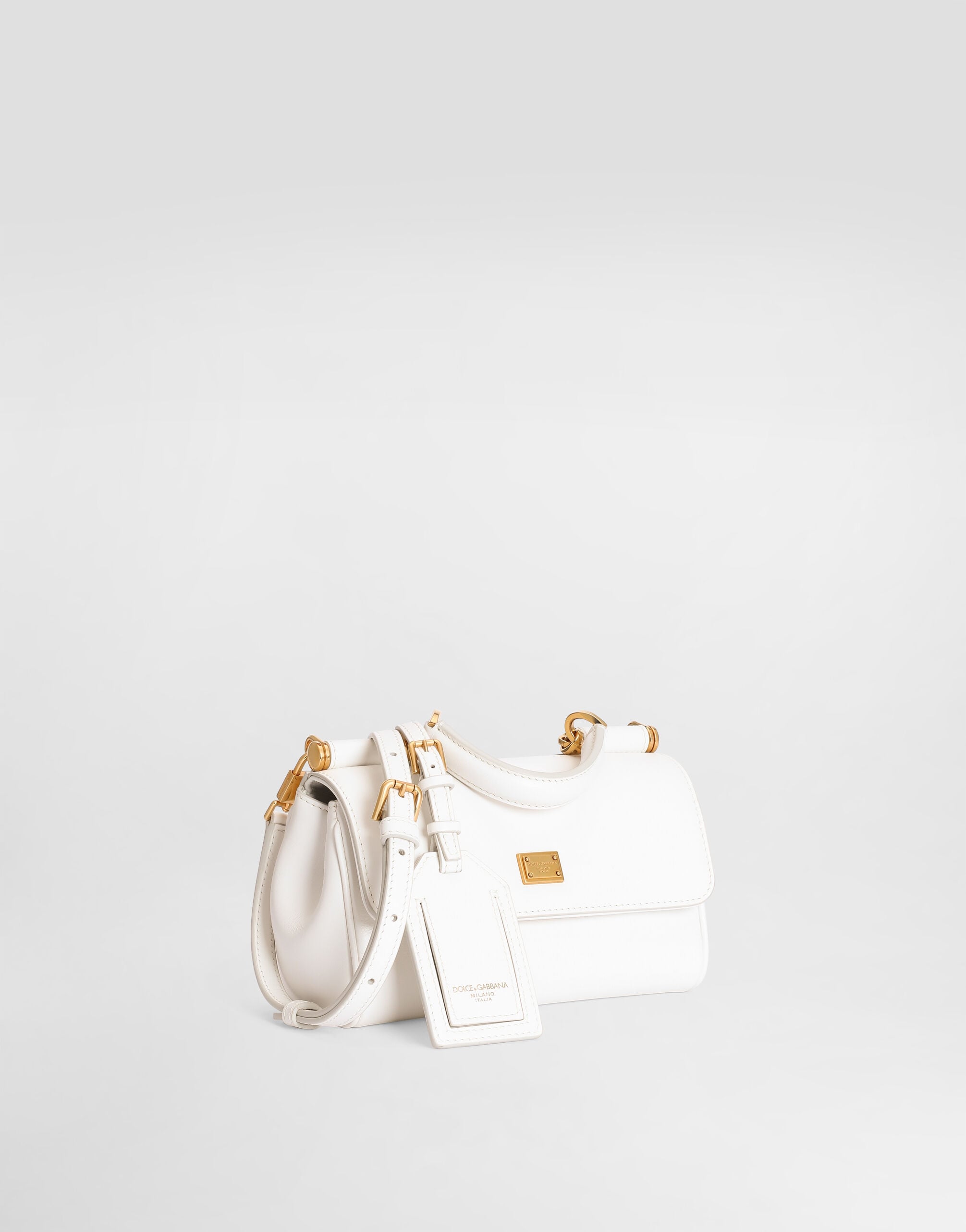 Mini My Sicily Handbag Plongé Calfskin Leather White Gold-Toned Hardware