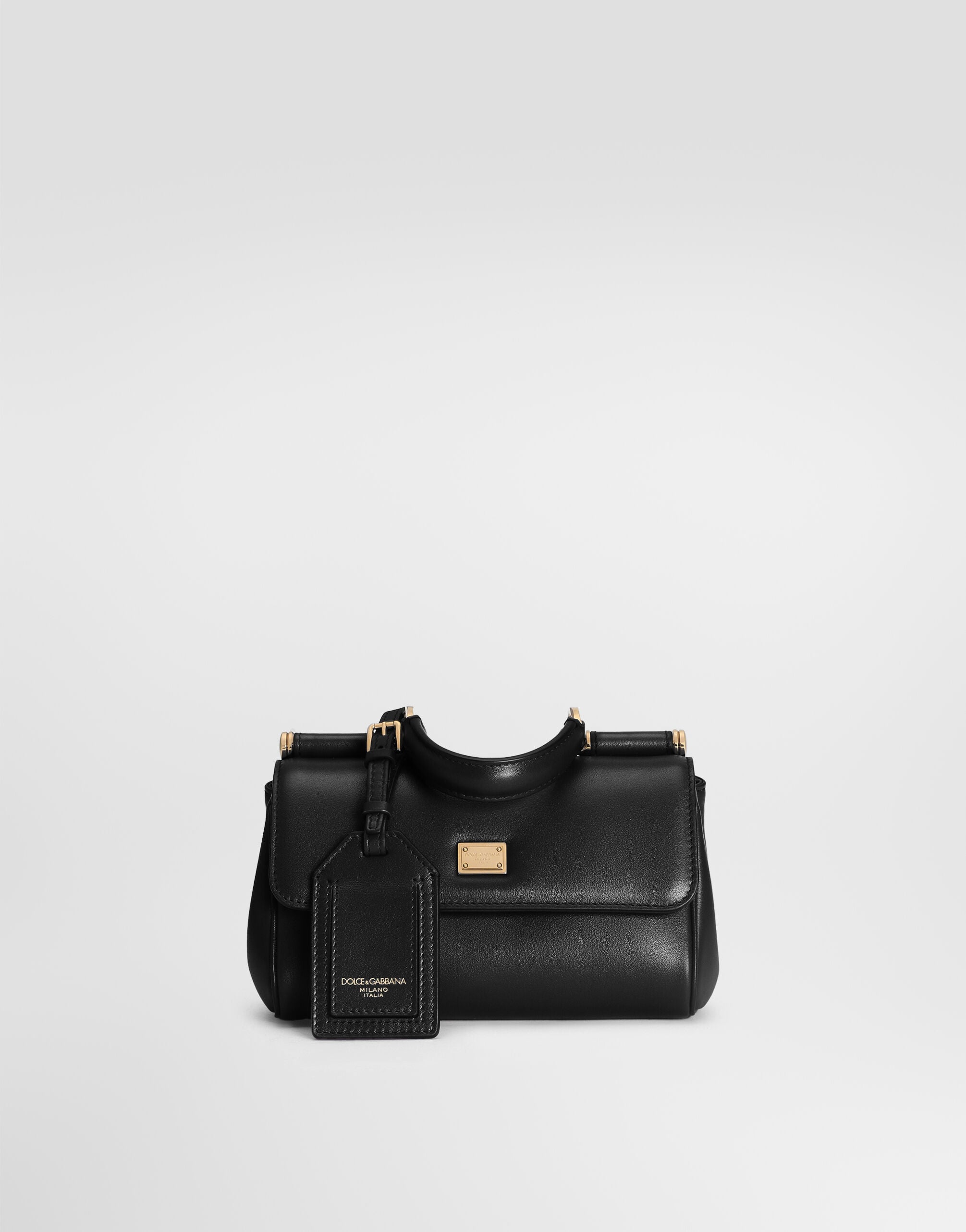 Mini My Sicily Handbag Plongé Calfskin Black Vintage Brass Hardware
