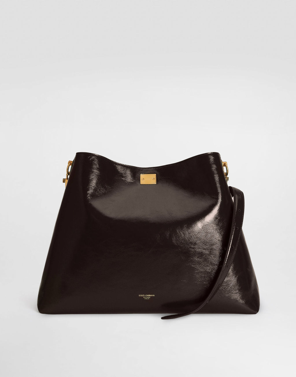 Large Vittoria Shoulder Bag Calfskin Brown Vintage Brass Hardware