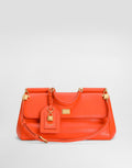 Medium My Sicily Handbag Plongé Calfskin Leather Orange Gold-Toned Hardware