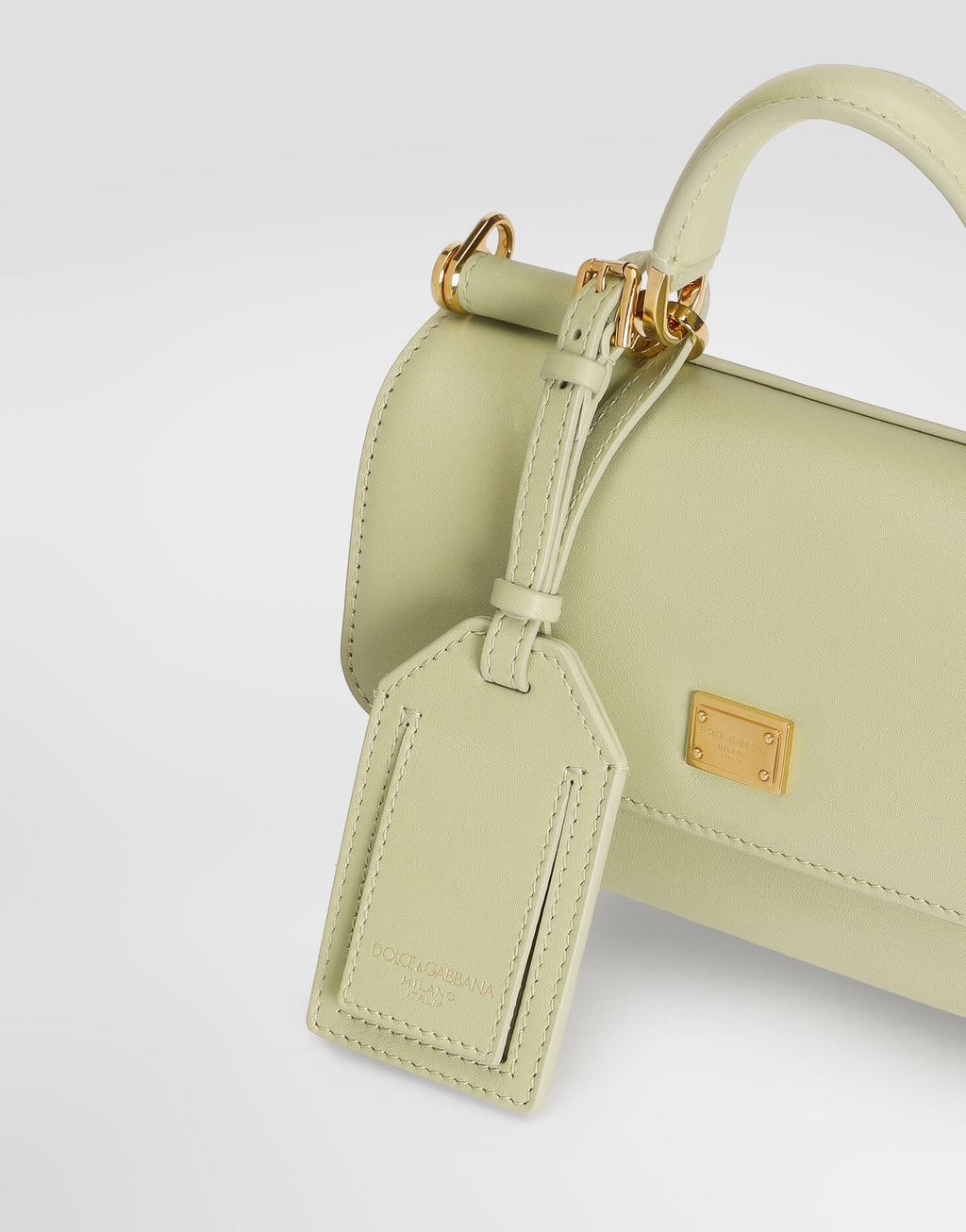 My Sicily Handbag Plongé Calfskin Leather Green Brass-Toned Hardware