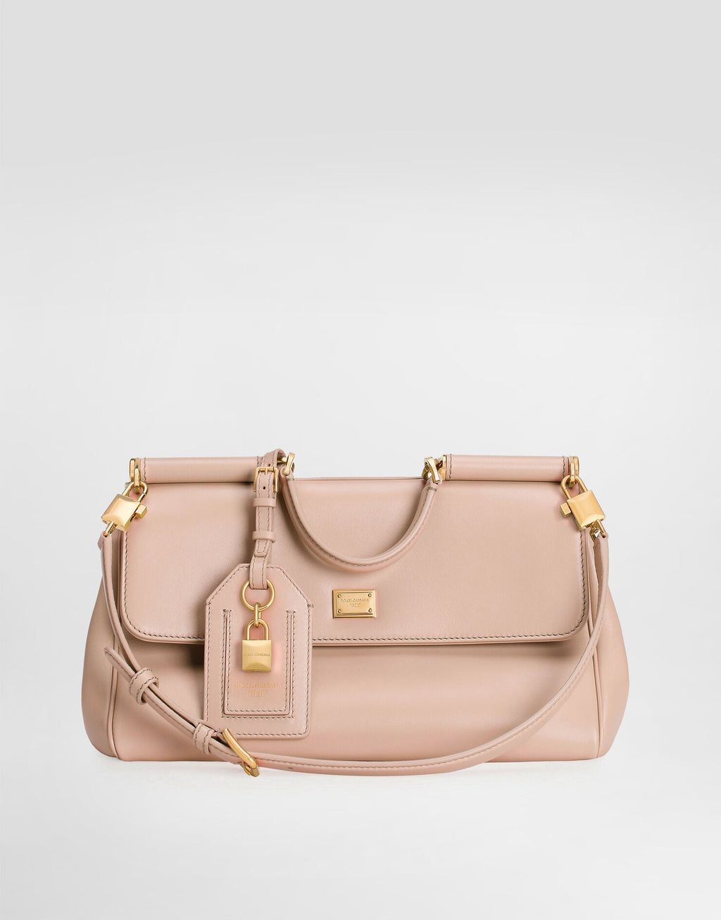 Medium My Sicily Handbag Plongé Calfskin Beige Vintage Brass Hardware