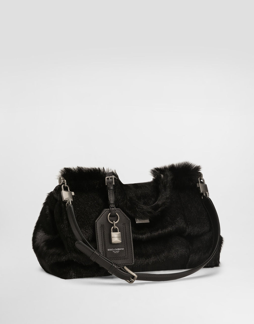 My Sicily Handbag Kid Goat and Plongé Calfskin Black Miami Palladium Plating